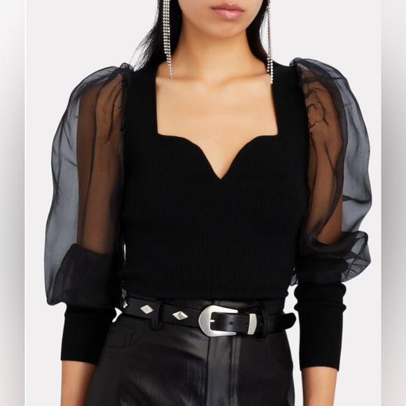 •Veronica Beard •Finian Puff Sleeve Sweetheart Top •Worn Once •Size: Small - Picture 2 of 10